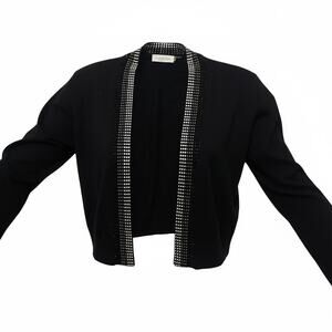 Calvin Klein Women's Beaded-Trim Cropped Cardigan Sweater Size M